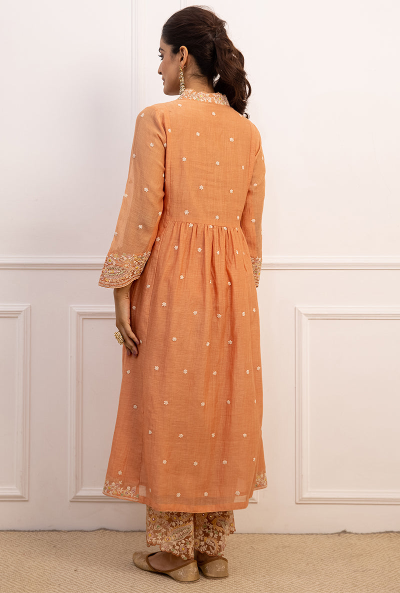 Peach Dori Paisley Aafreen Kurta Set