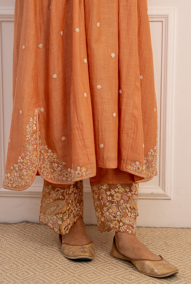 Peach Dori Paisley Aafreen Kurta Set