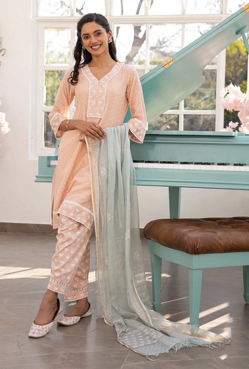 Peach Salwar Aisha Kurta Set