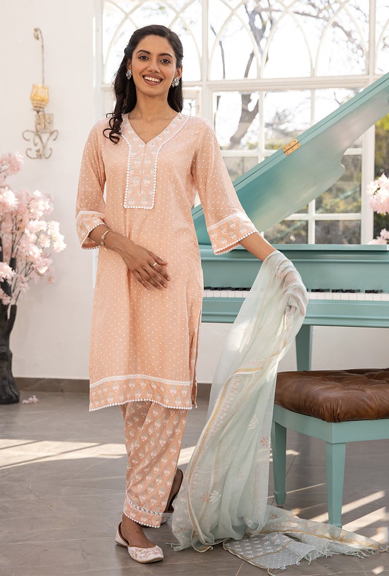 Peach Salwar Aisha Kurta Set