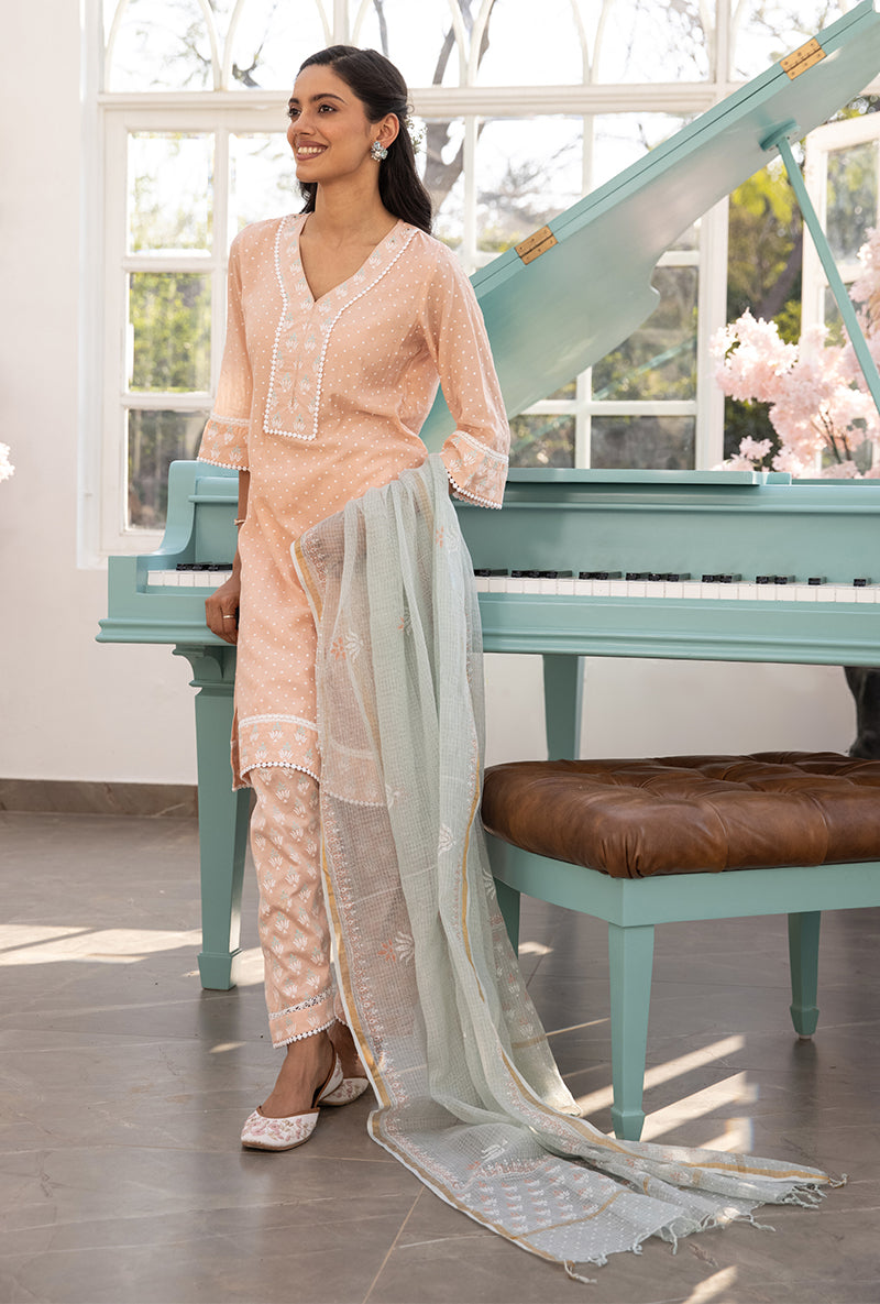 Peach Salwar Aisha Kurta Set