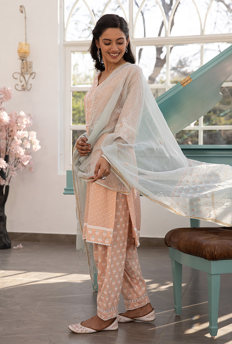Peach Salwar Aisha Kurta Set