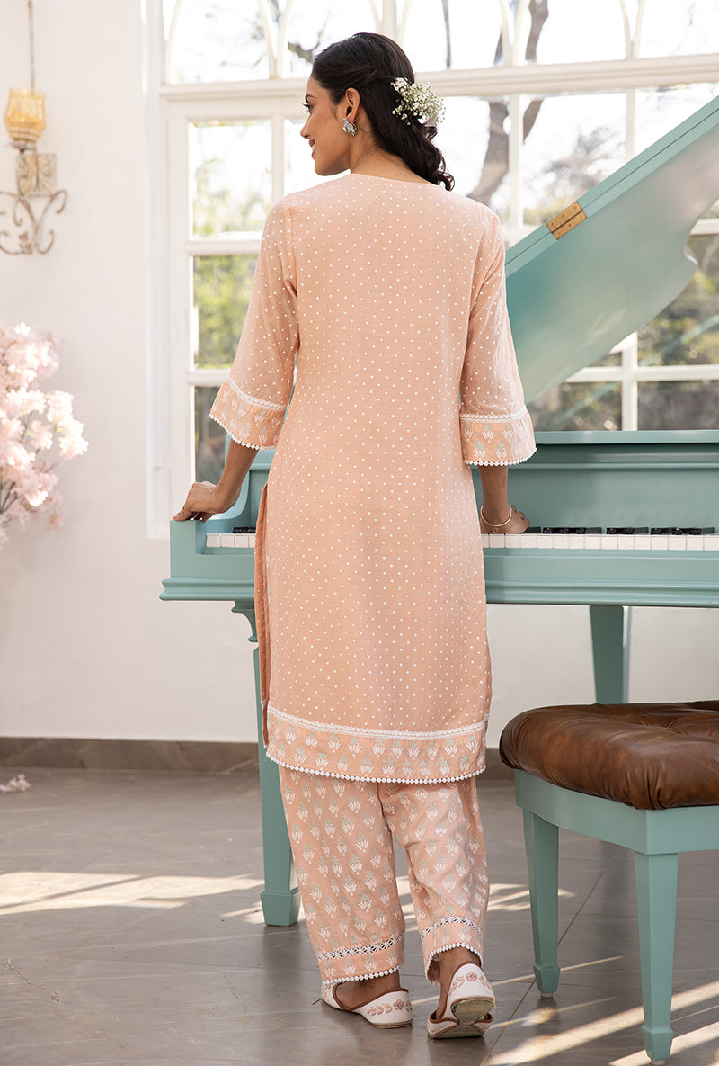 Peach Salwar Aisha Kurta Set