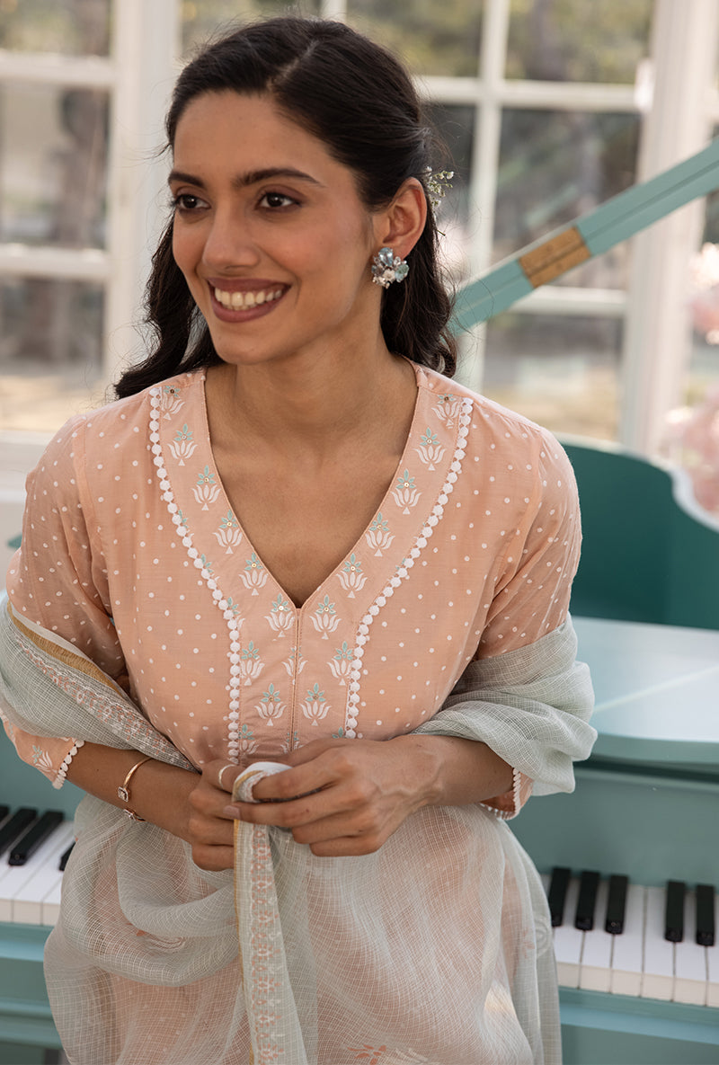Peach Salwar Aisha Kurta Set