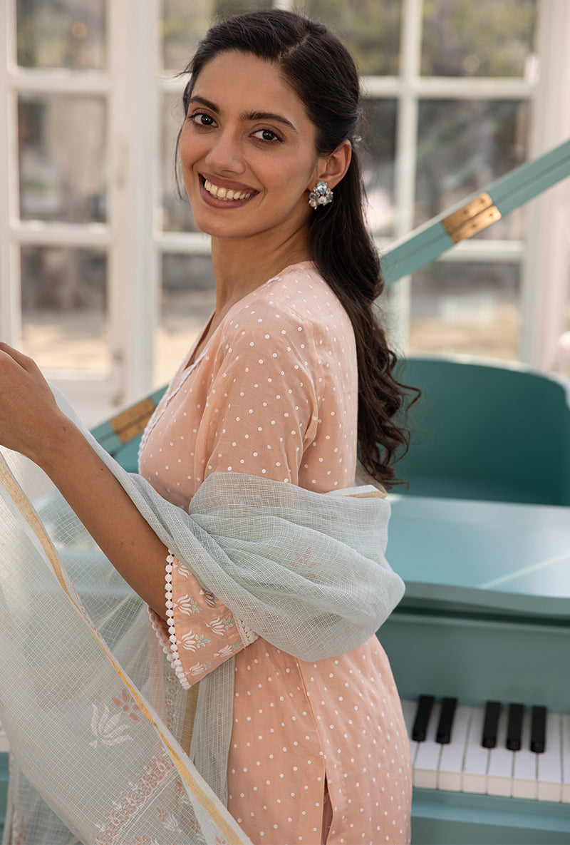 Peach Salwar Aisha Kurta Set