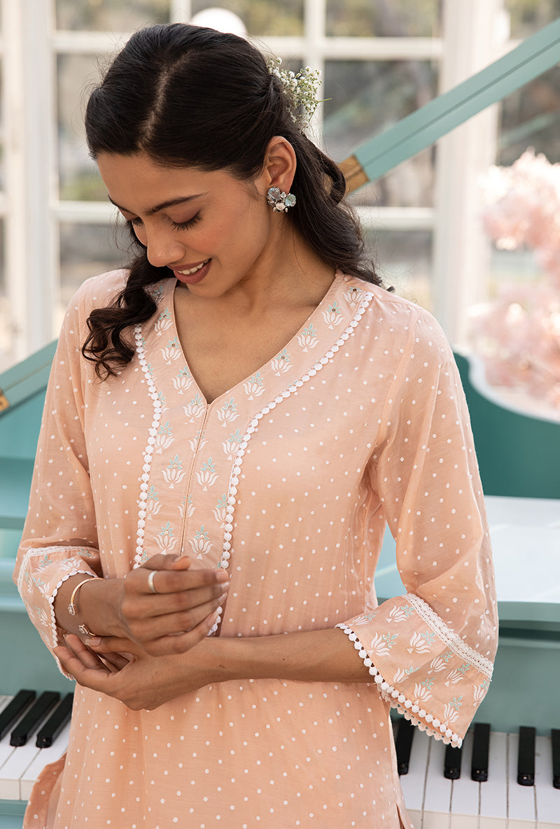 Peach Salwar Aisha Kurta Set