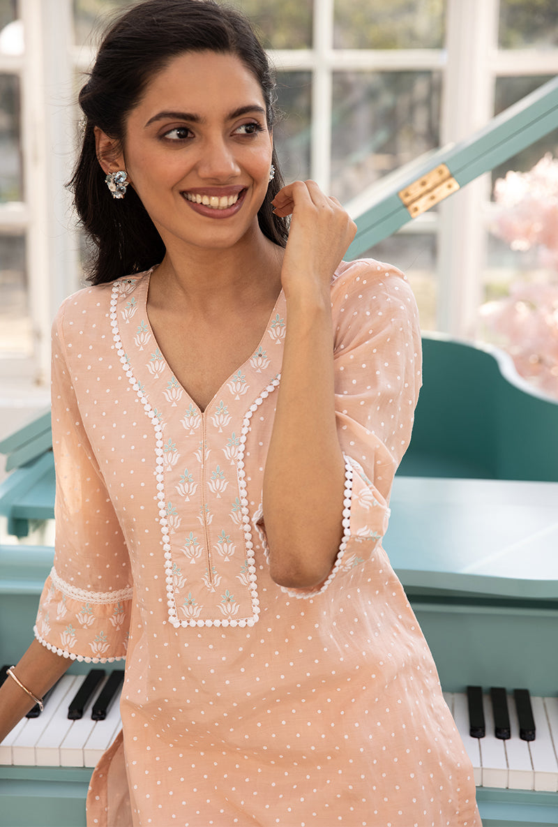Peach Salwar Aisha Kurta Set