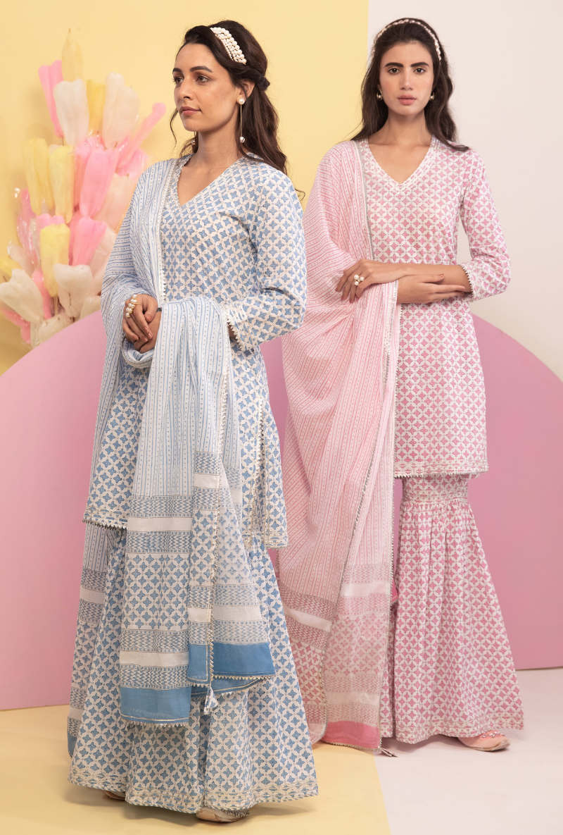 Pink Cotton Candy Gharara Set