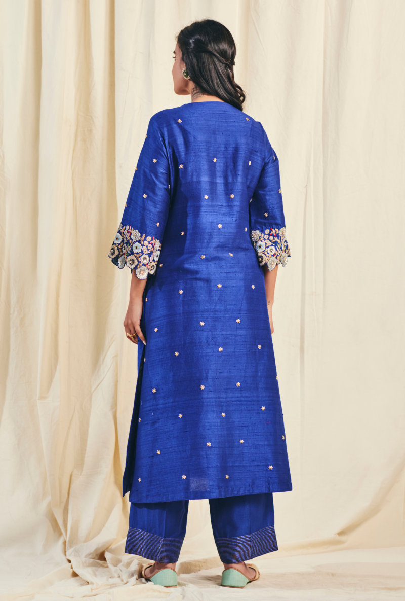 Blue Pearl Cutwork Meera Kurta