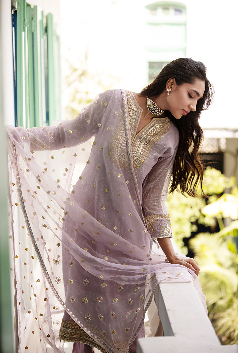 Lavender Gota Yoke Mastaani Kurta Set