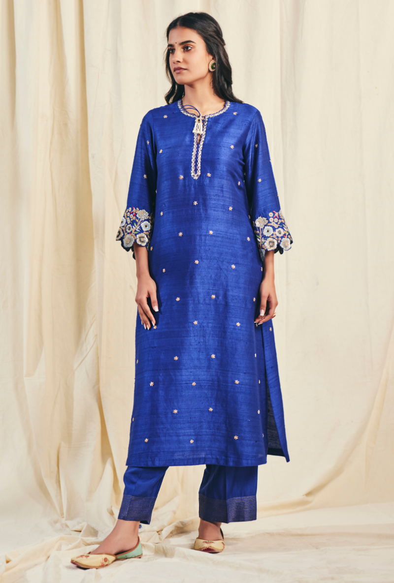 Blue Pearl Cutwork Meera Kurta