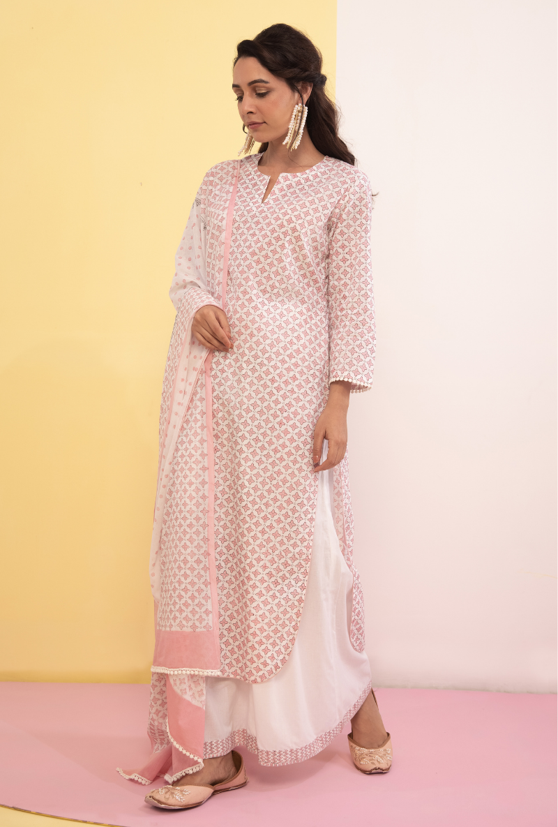 Pink Cotton Candy Straight Kurta Set