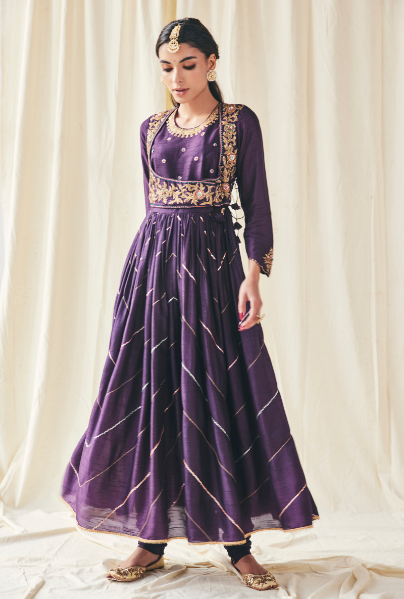 Purple Poshak Meera Anarkali Set