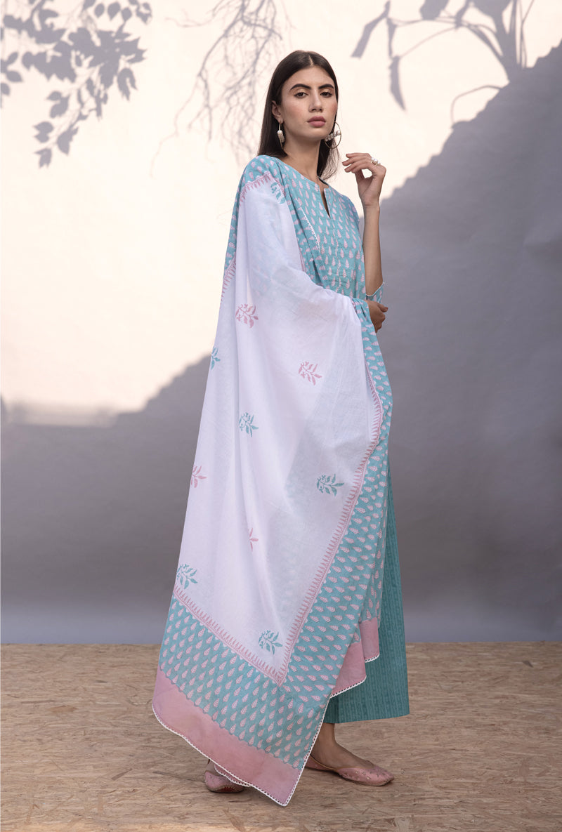 Aqua Leaf Maya Kurta Set