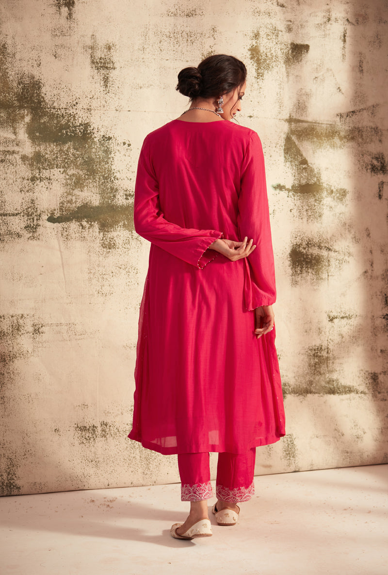 Rani Pink Pintuck Inaya Kurta Set