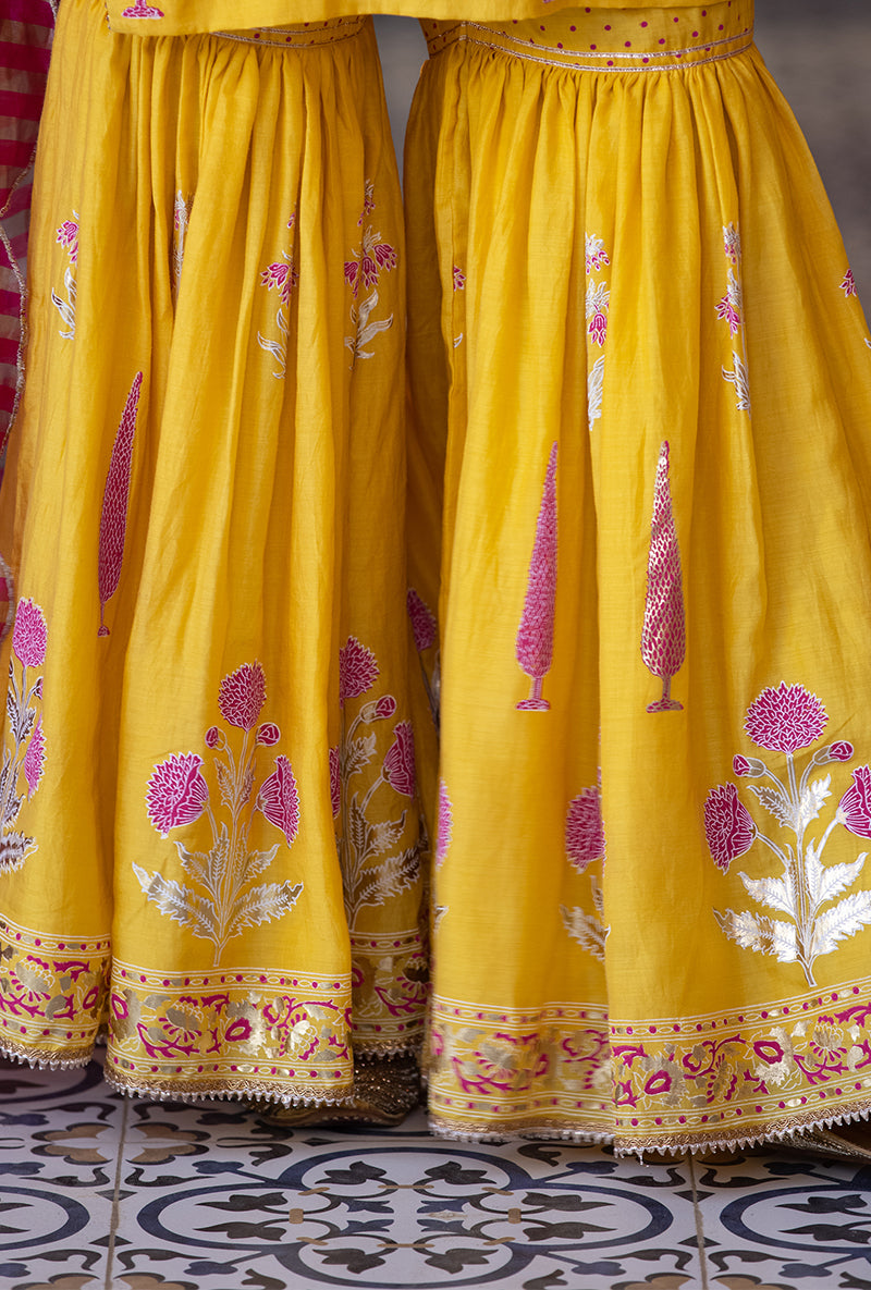 Yellow Nayaab Gharara Set