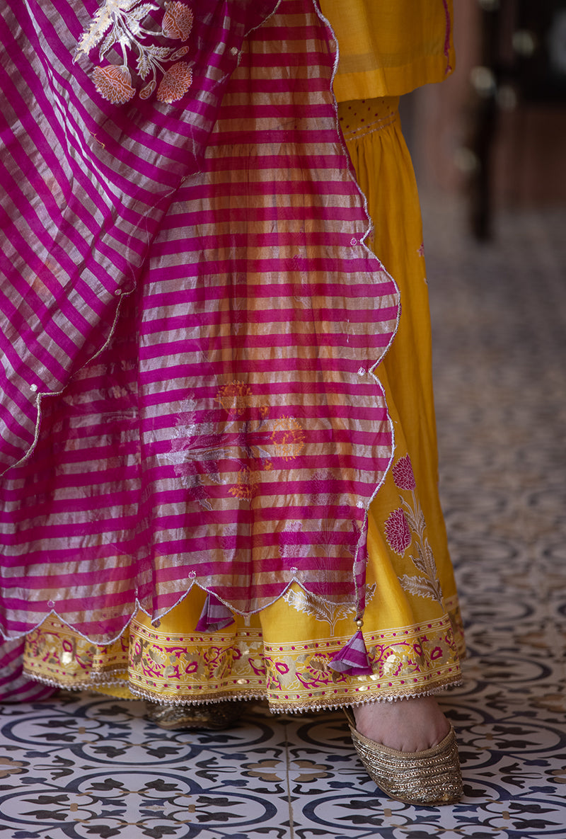 Yellow Nayaab Gharara Set