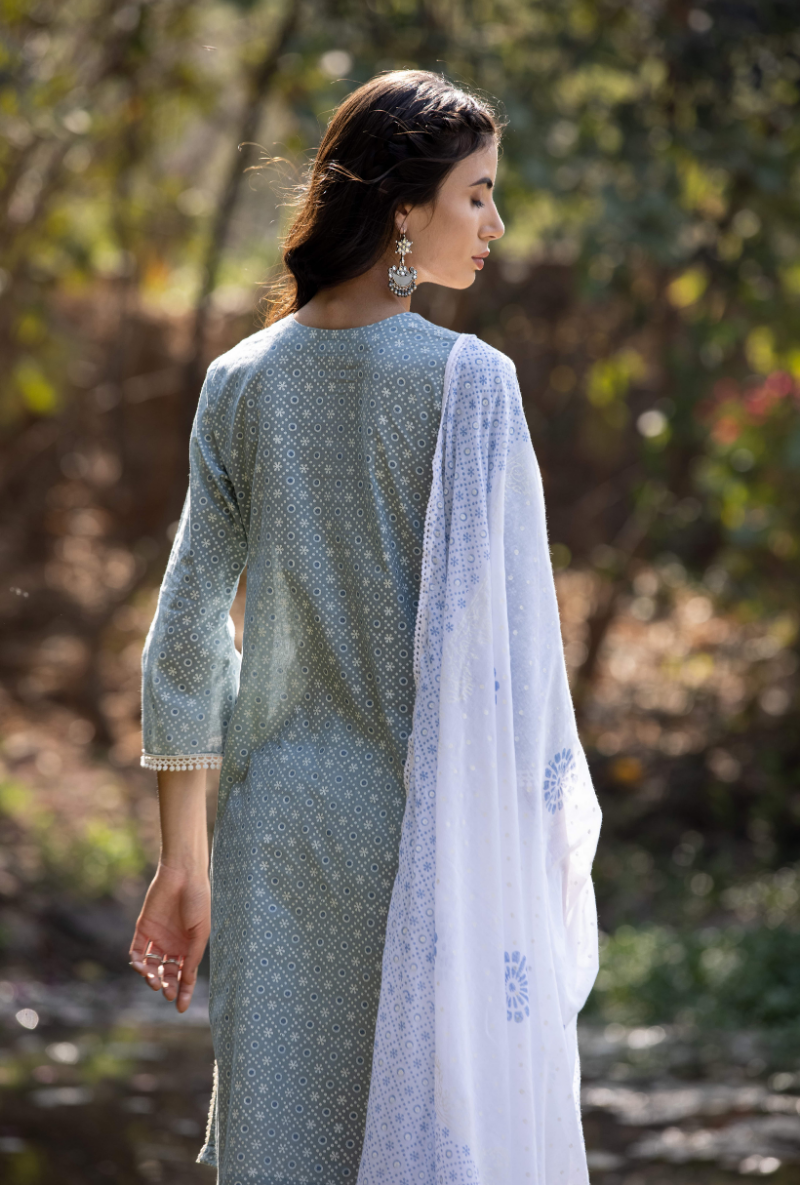 Blue/Ivory Titlie Salwar Kurta Set