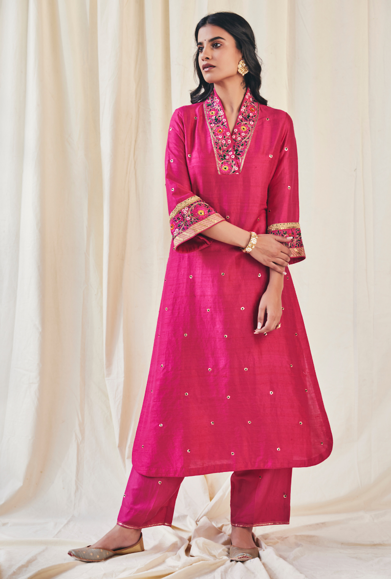 Light Royal Pink Meera Kurta