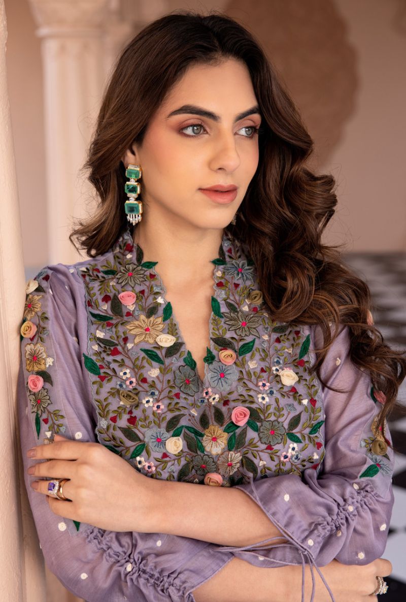 Lilac Orchid Frockstyle Sahiba Kurta Set
