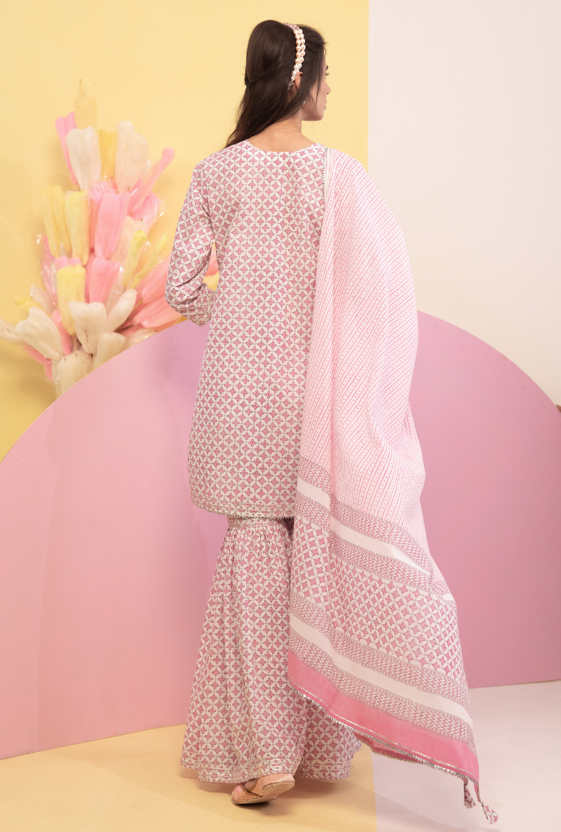 Pink Cotton Candy Gharara Set
