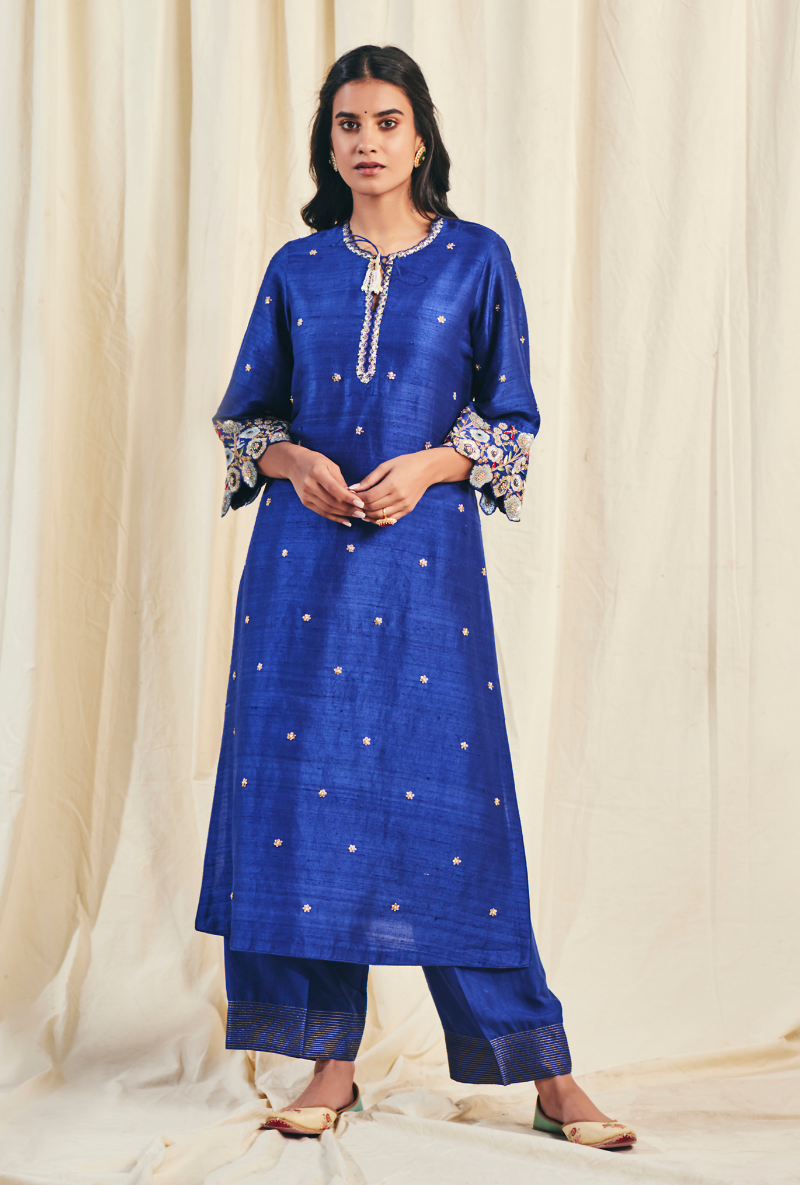 Blue Pearl Cutwork Meera Kurta