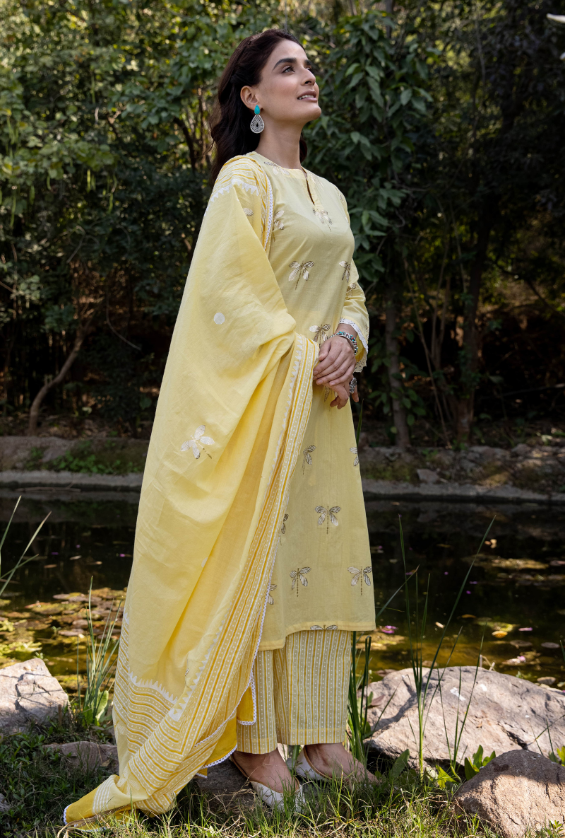 Yellow Titlie Straight Kurta Set