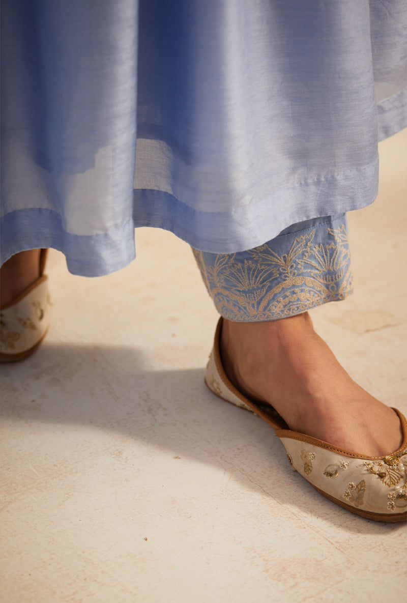English Blue Pintuck Inaya Kurta Set