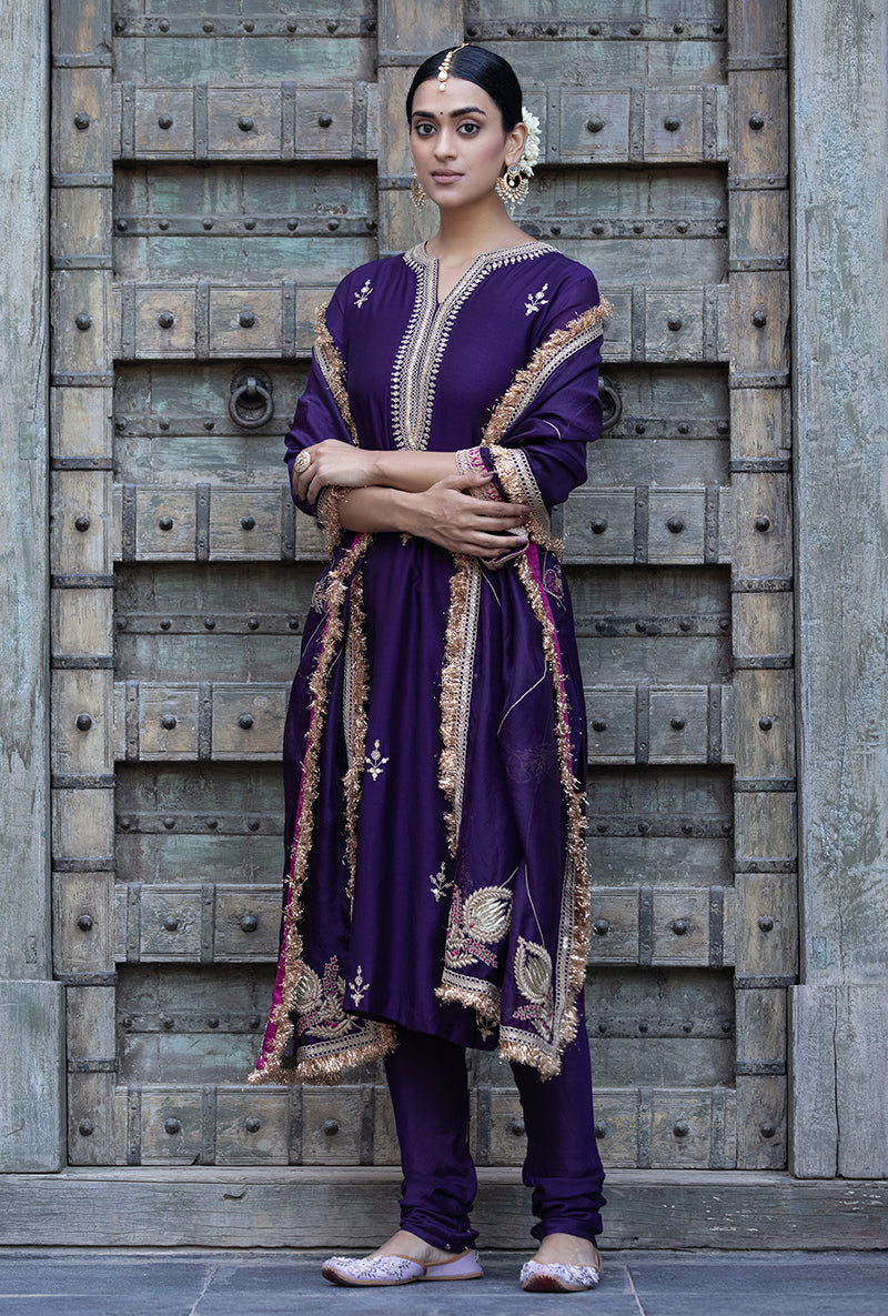 Purple Jhoomar Zara Kurta Set