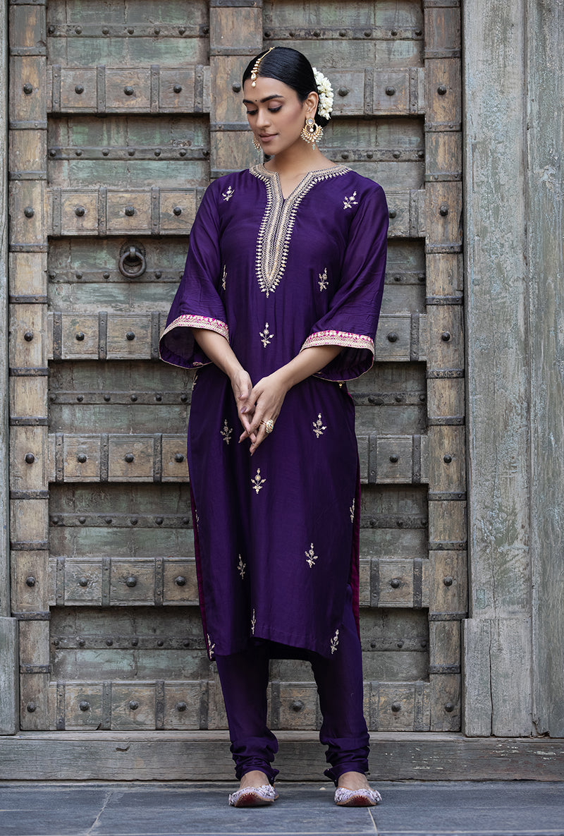 Purple Jhoomar Zara Kurta Set