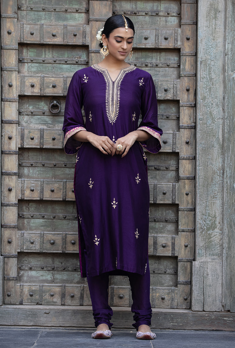 Purple Jhoomar Zara Kurta Set