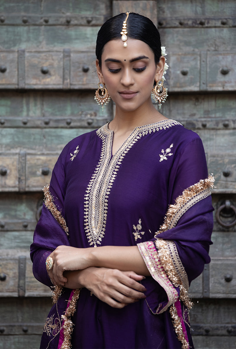 Purple Jhoomar Zara Kurta Set