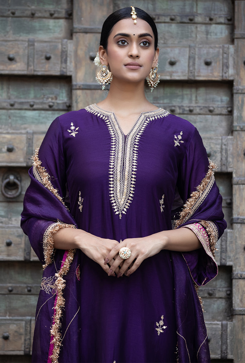 Purple Jhoomar Zara Kurta Set