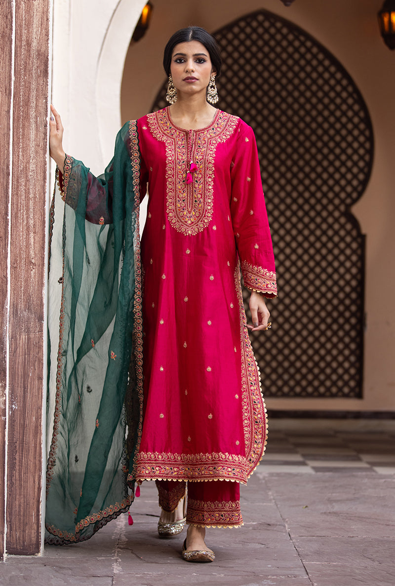 Rani Heavy Marodi Long Ulfat Kurta Set