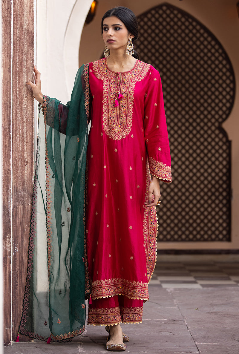 Rani Heavy Marodi Long Ulfat Kurta Set