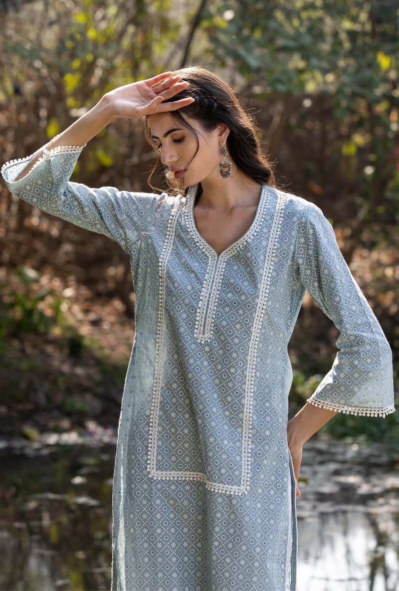 Blue/Ivory Titlie Salwar Kurta Set