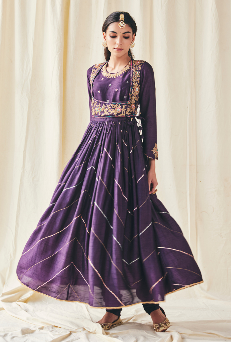 Purple Poshak Meera Anarkali Set