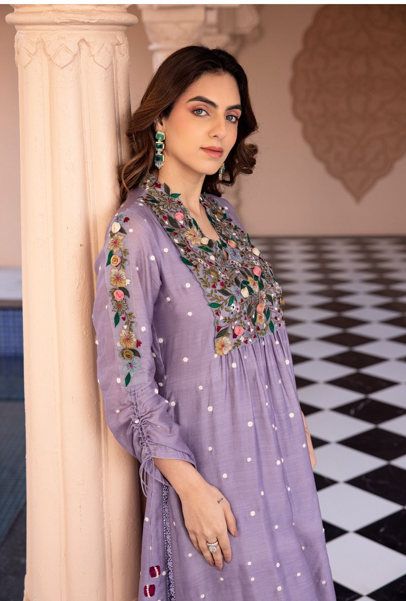 Lilac Orchid Frockstyle Sahiba Kurta Set