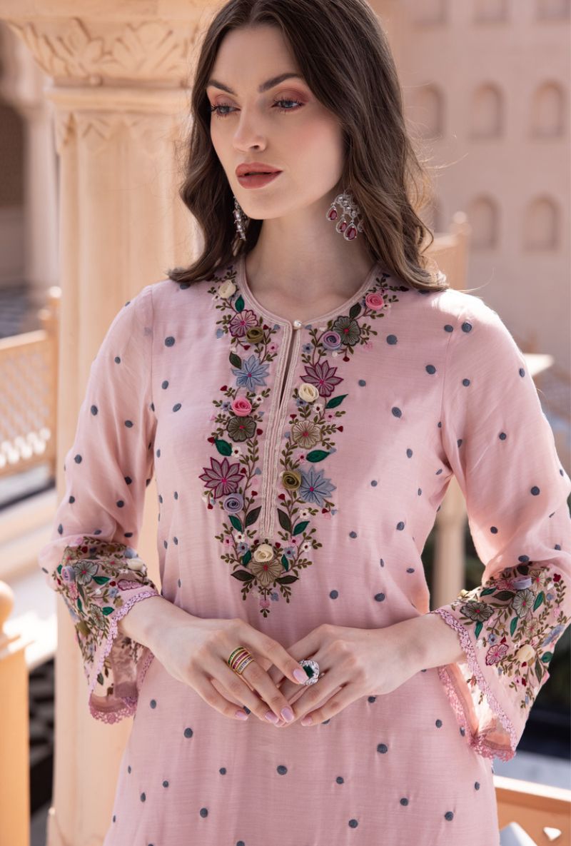 Pink Orchid Long Sahiba Kurta Set