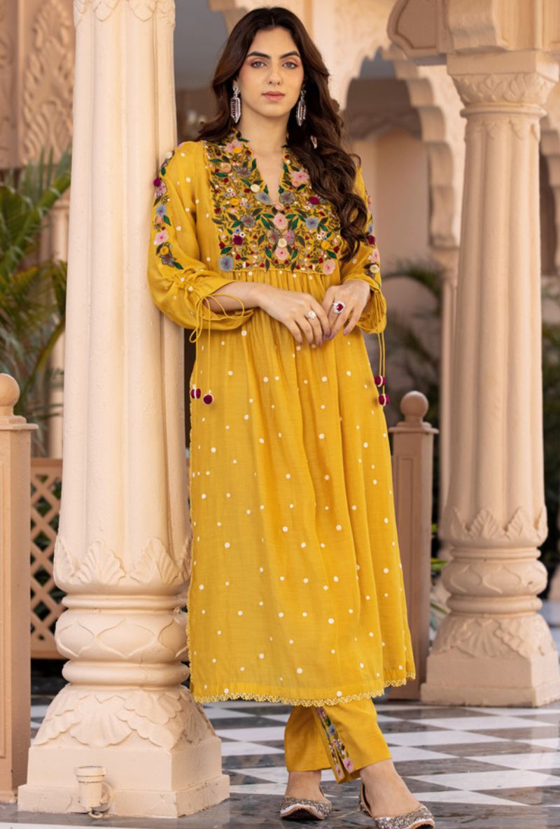 Yellow Orchid Frockstyle Sahiba Kurta Set