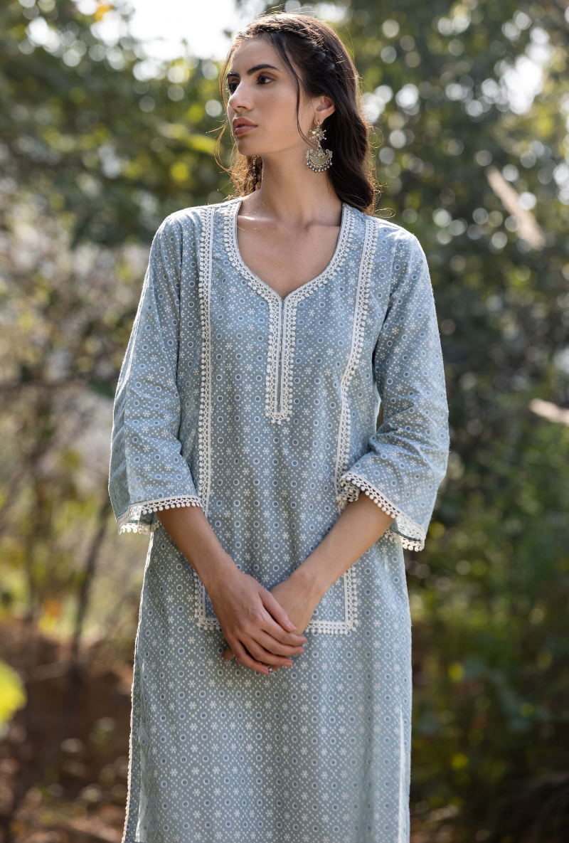 Blue/Ivory Titlie Salwar Kurta Set