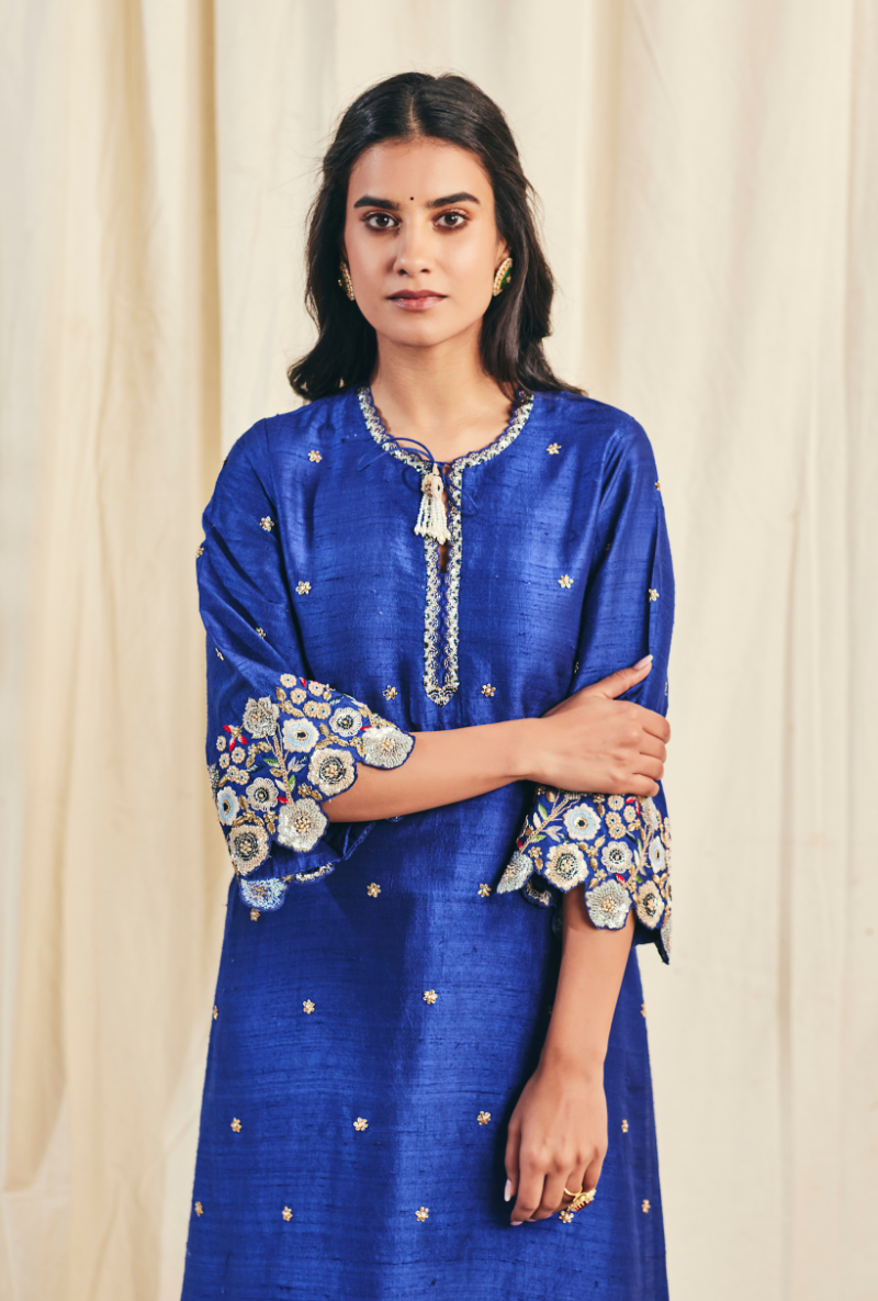 Blue Pearl Cutwork Meera Kurta