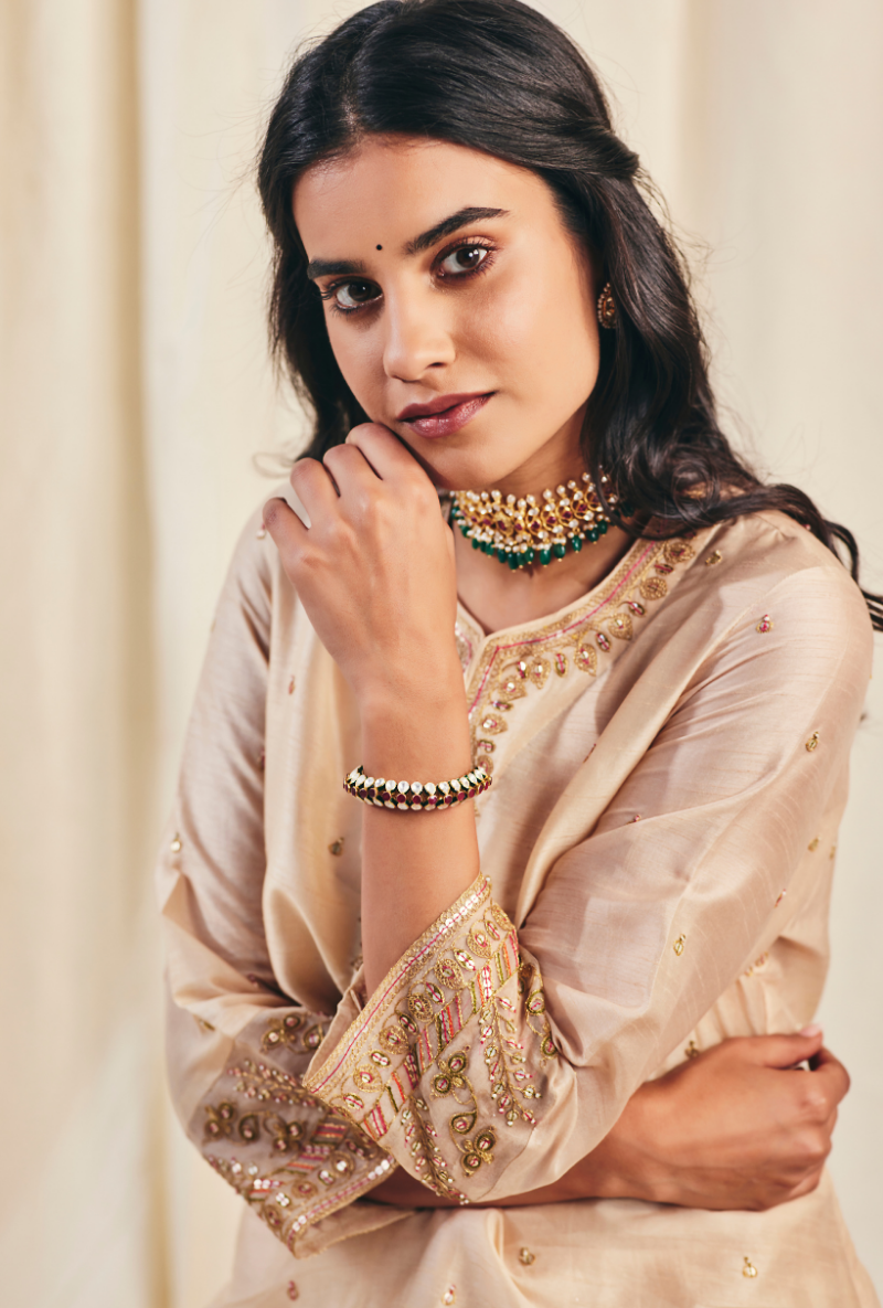 Beige Noor Farshi Meera Kurta