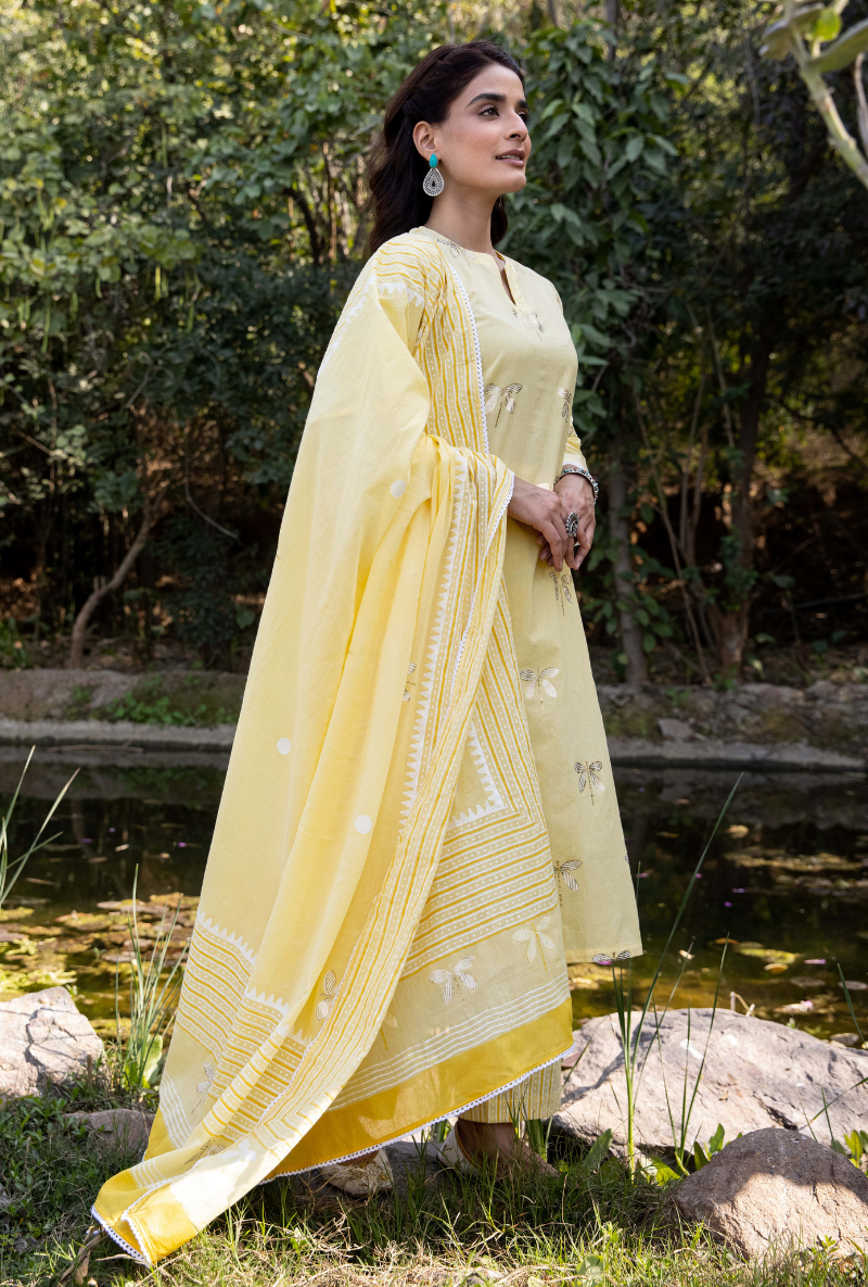 Yellow Titlie Straight Kurta Set