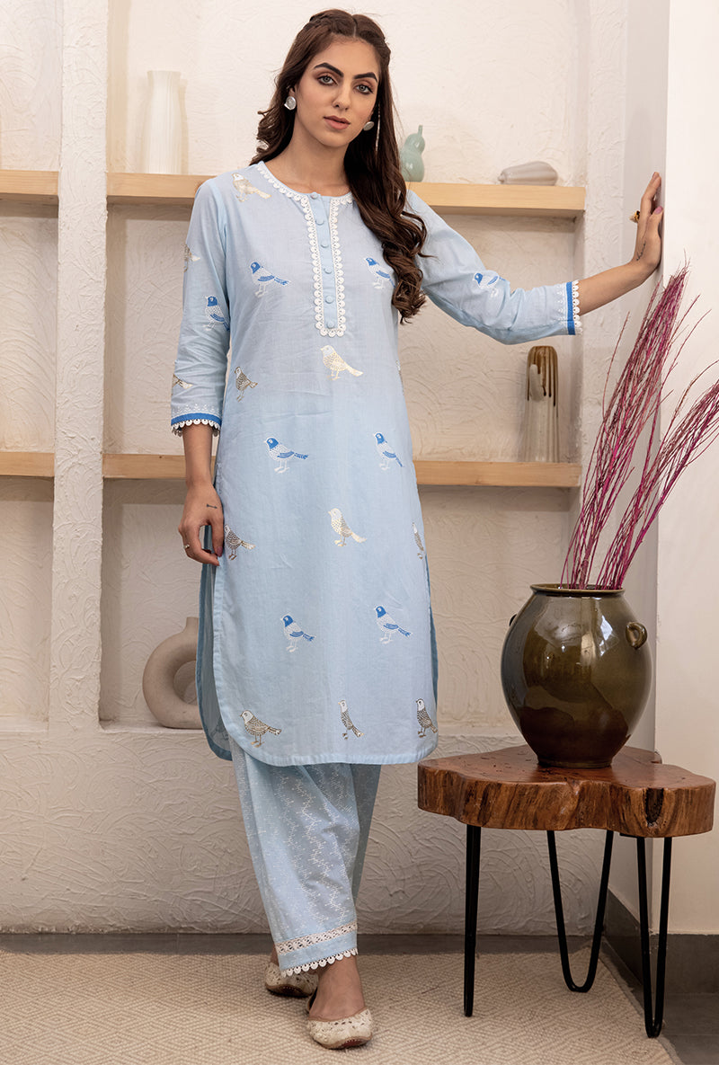 Blue Pihu Salwar Kurta Set