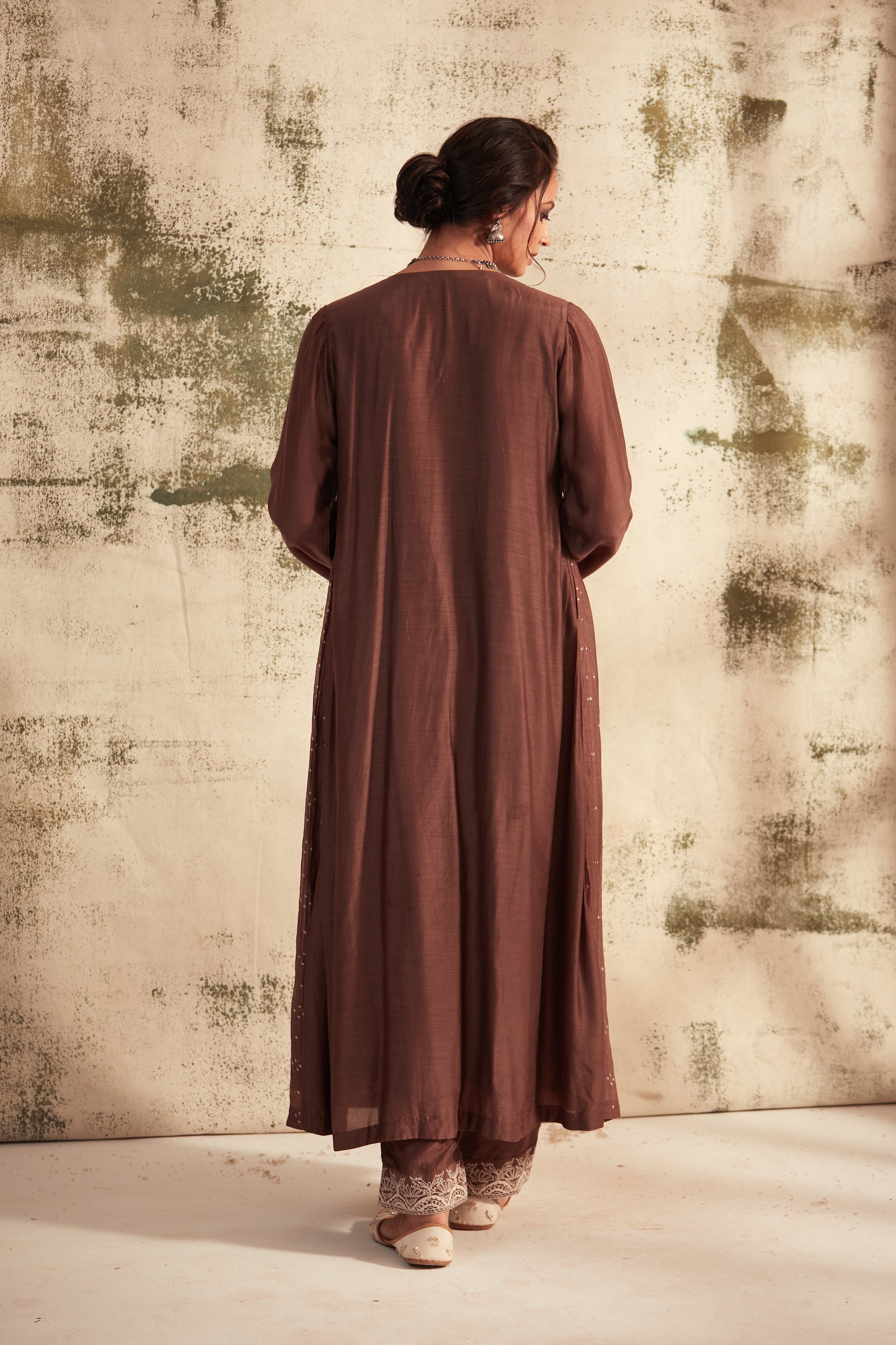 Taupe Pintuck Inaya Kurta Set