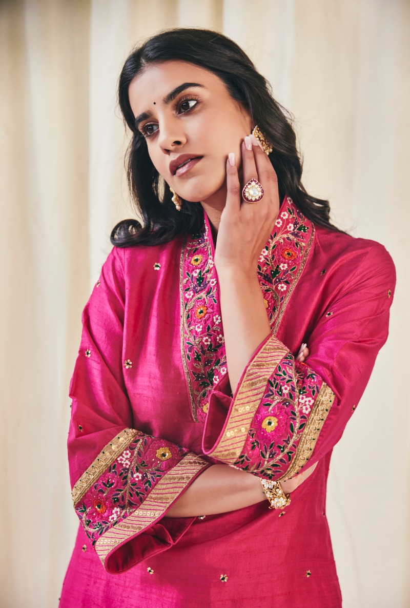Light Royal Pink Meera Kurta
