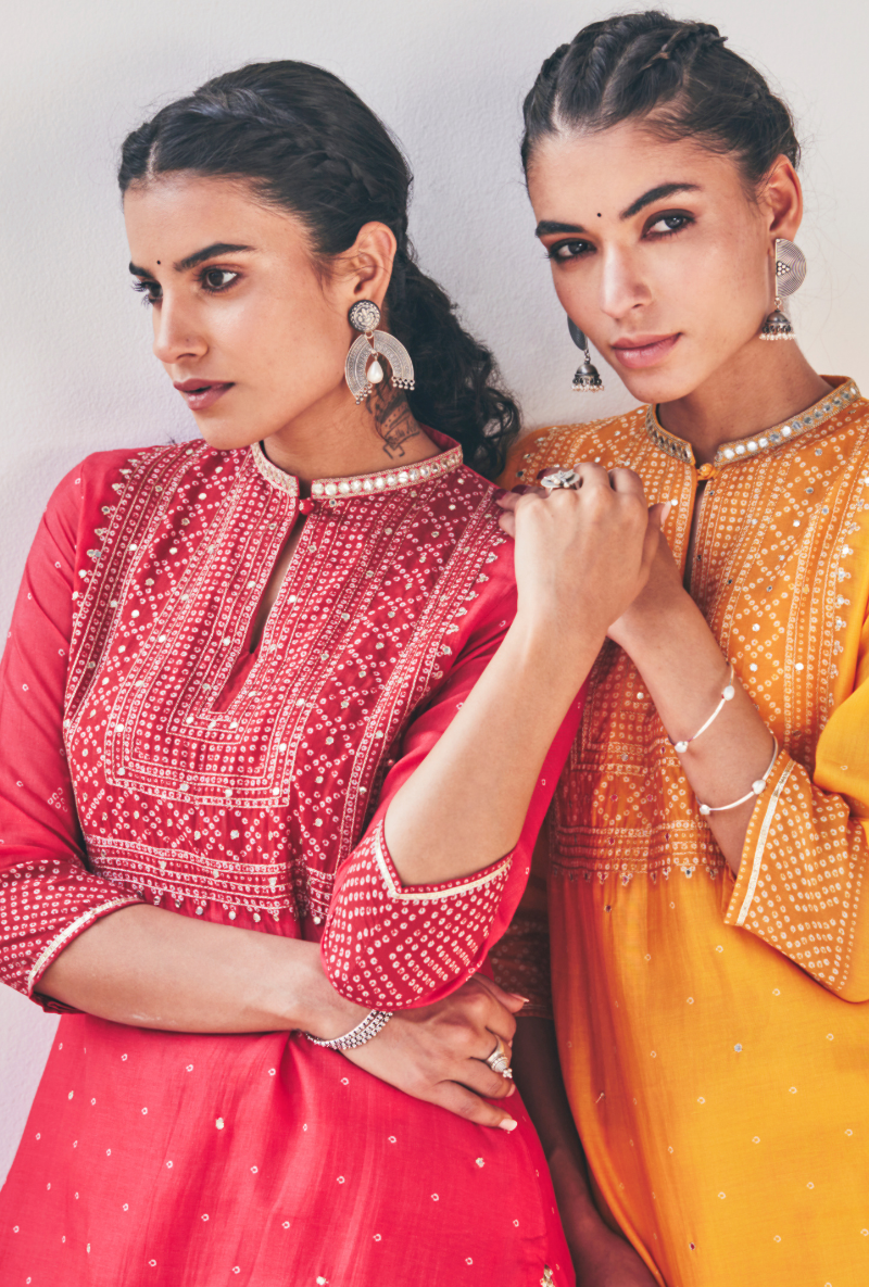 Pink Fiza Yolk Kurta Set