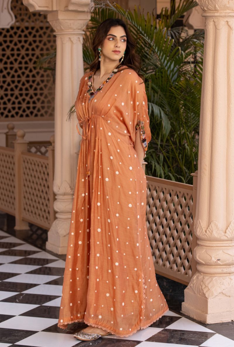 Peach Orchid Long Sahiba Kaftan