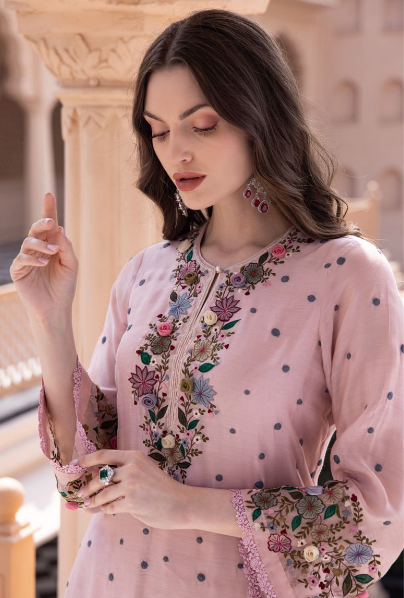 Pink Orchid Long Sahiba Kurta Set